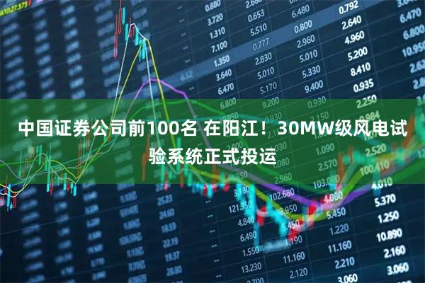 中国证券公司前100名 在阳江！30MW级风电试验系统正式投运