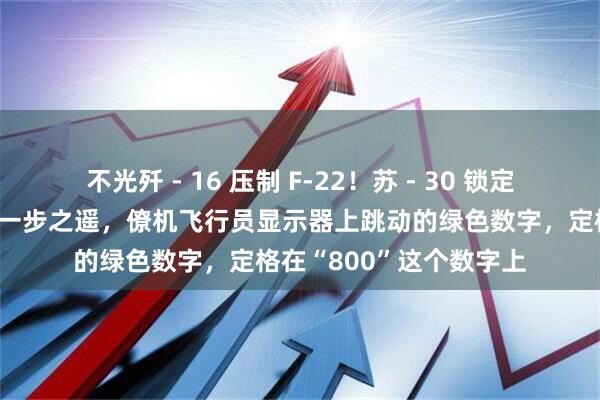 不光歼 - 16 压制 F-22！苏 - 30 锁定外军隐身机，距开火仅一步之遥，僚机飞行员显示器上跳动的绿色数字，定格在“800”这个数字上
