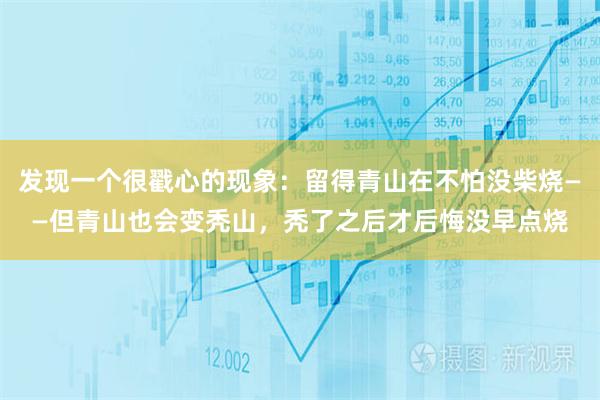 发现一个很戳心的现象：留得青山在不怕没柴烧——但青山也会变秃山，秃了之后才后悔没早点烧