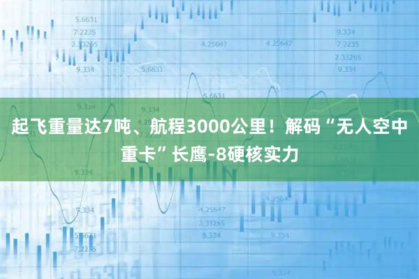 起飞重量达7吨、航程3000公里！解码“无人空中重卡”长鹰-8硬核实力