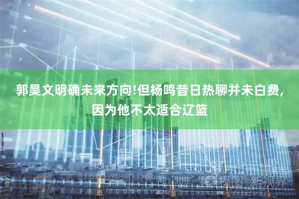 郭昊文明确未来方向!但杨鸣昔日热聊并未白费,因为他不太适合辽篮